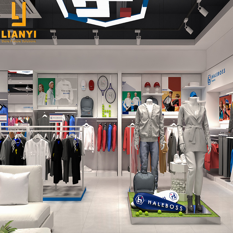 Freies Design Einzelhandel Sport Kleidung Shop Befestigung Dekoration Kleidung Rack Nesting Display 