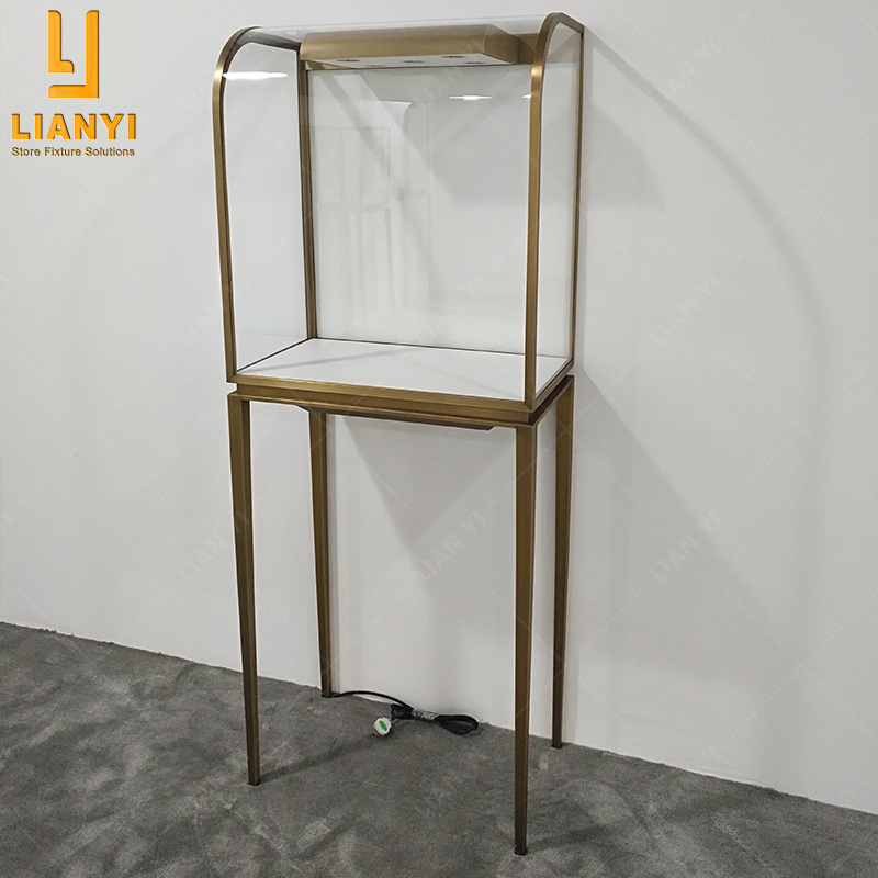 LY Showcase Custom Luxus Edelstahl Glas Schmuck Display Kabinett 