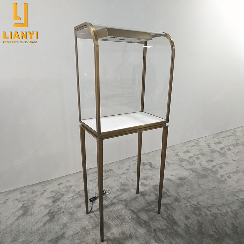 LY Showcase Custom Luxus Edelstahl Glas Schmuck Display Kabinett 